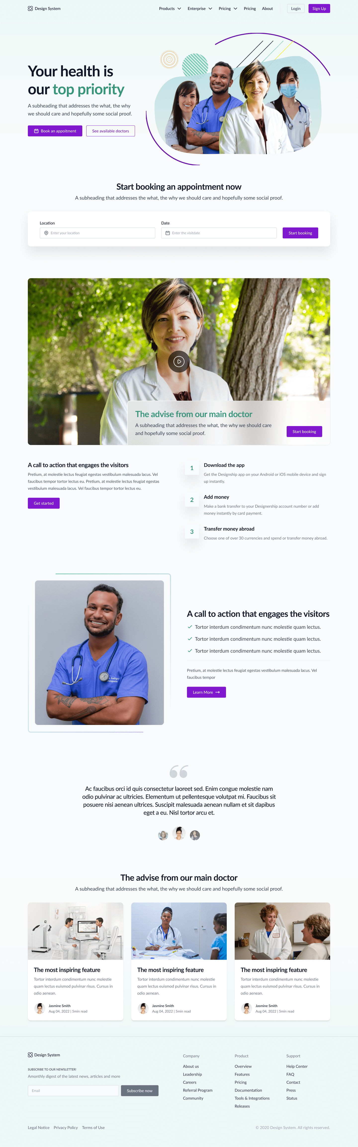 Famido family doctor platform UI design