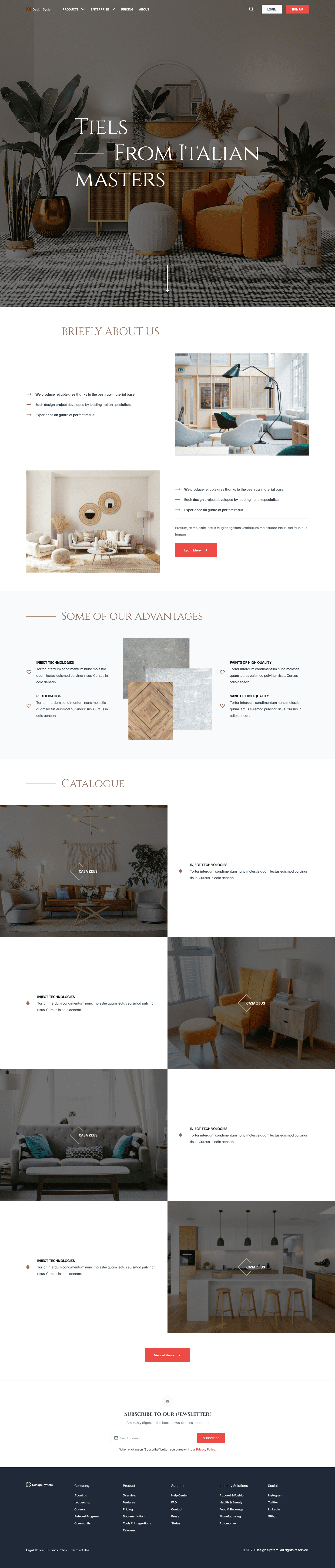 Italian Furniture website design